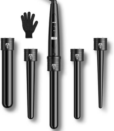 Щипці для завивки волосся 5 в 1 LCD керамічне покриття Багатофункціональні змінні щипці для завивки волосся з рукавичками Комплект