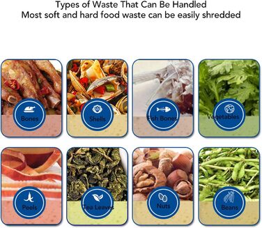 Утилізація сміття, ємність 1050 мл, кухня, подрібнювач харчових відходів, низький рівень шуму, захист від бризок, сміттєвий млин, утилізація кухонних відходів, вилка ЄС