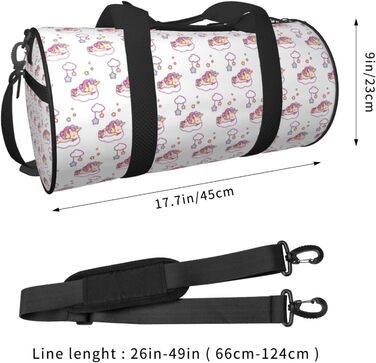 Спортивна сумка для подорожей, з дизайном Хмарка та Єдиноріг, для ночівлі, Чорна, Універсальний розмір