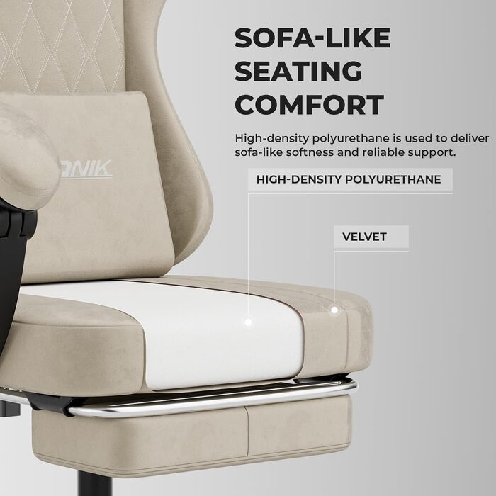 Геймерське крісло початкового рівня, ергономічне комп&39ютерне крісло з регульованою висотою та спинкою, просте ігрове крісло для дітей, підлітків та дорослих для кімнат та офісів, бежеве