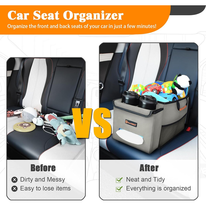 Органайзер для автокрісла DiGeeONEGU, автомобільний органайзер, переднє сидіння, заднє сидіння