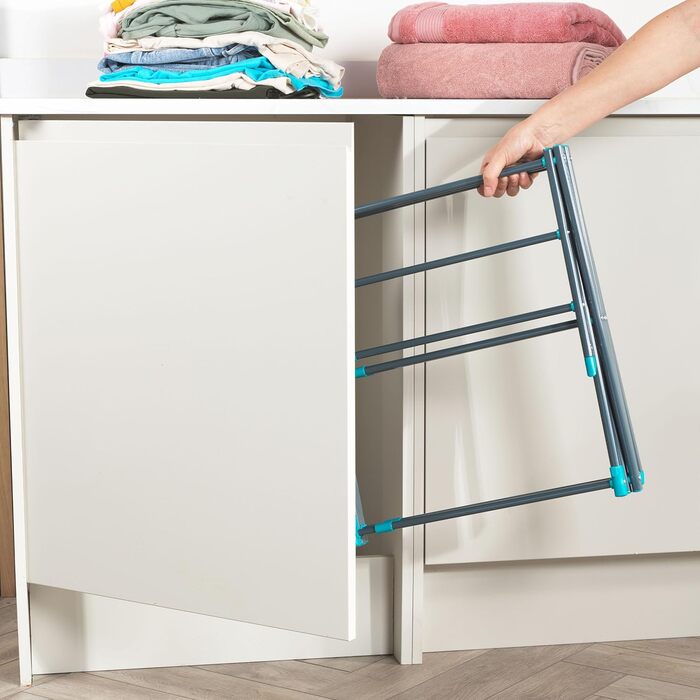 Висувна вішалка для одягу Beldray LA077615EU7 - вішалка для одягу з 3 рівнями, довжина сушіння 7 м, максимальне навантаження 7 кг,