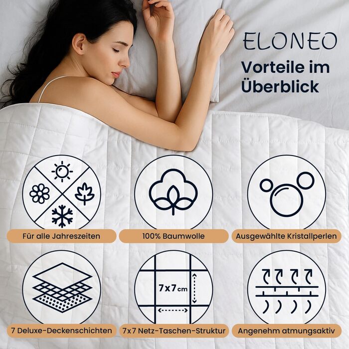 НОВИЙ Обтяжений плед 135x200 см, 11 кг, сертифікований TV та Oeko-Tex, обтяжений плед зі 100 бавовни, плед для релаксації та антистресової терапії, щільний плед для сну 135 x 200 см, 11,0 кілограмів