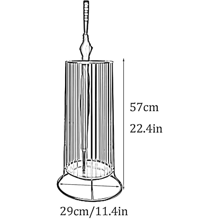 Підставка для парасольки PJGFBYT, компактна підставка для парасольки, компактна металева, компактне відро для парасольки великої місткості, стійка та міцна (розмір без ручки, колір чорний) Без ручки Чорний