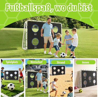 Футбольні ворота зі щитом 240 см x 170 см Високоякісні дитячі футбольні ворота з сіткою, щитом та шипами Підходять для будь-якої ситуації