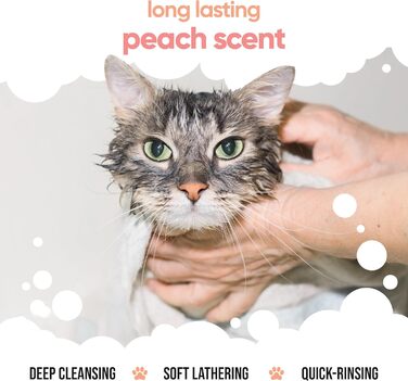 Шампунь для котів Buddycare Peach Шампунь для глибокого очищення Фруктовий аромат з алое вера та вітаміном B5 500 мл
