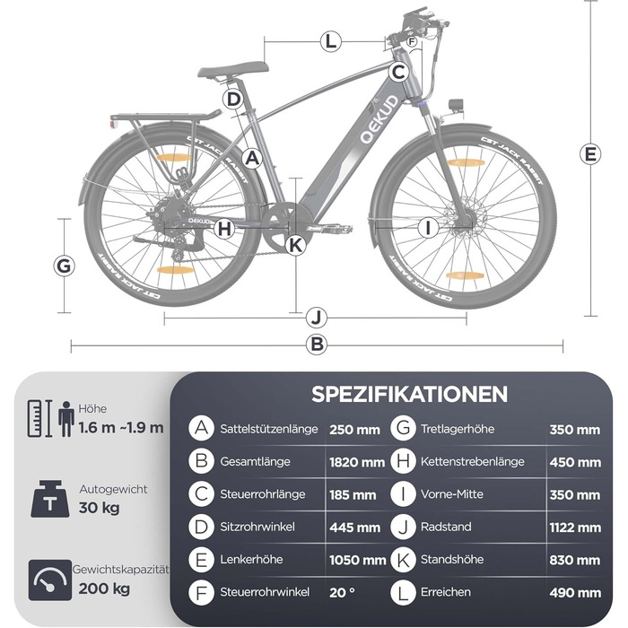 Міський велосипед електричний велосипед, акумулятор 36V / 12Ah ebike, двигун 250W, діапазон електричного велосипеда 100 км до 25 км / год, електричний велосипед з APP 27.5 сірий, 27M204 e-bike