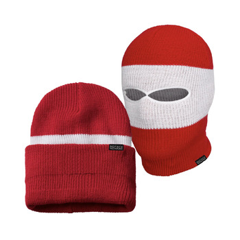 Шапка та балаклава PG Wear Troublemaker 2-в-1, червоно-білі смужки, один розмір