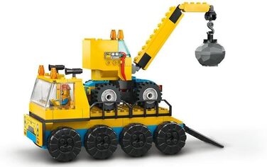 Конструктор LEGO City 60391, Будівельні машини та кран з кулею для знесення, 235 деталей