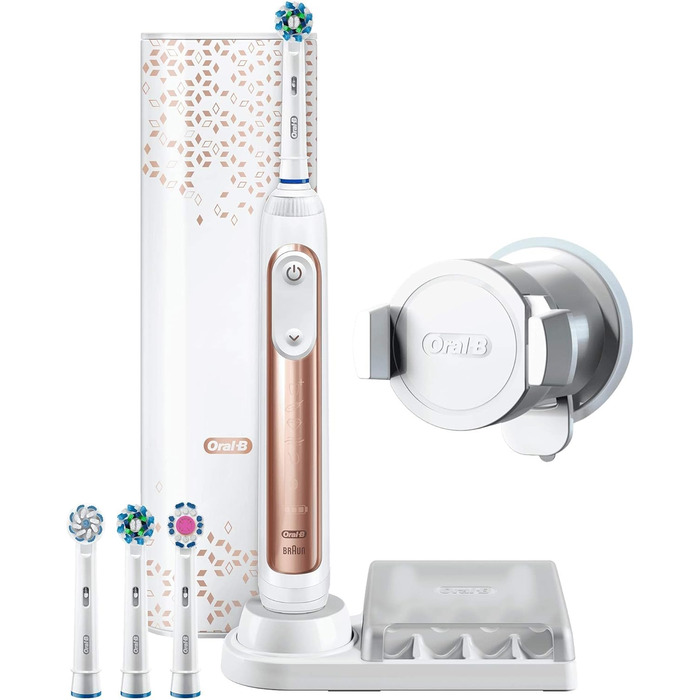 Електрична зубна щітка Oral-B Genius 9000N Rose Gold з живленням від Brown без наконечника Рожеве золото