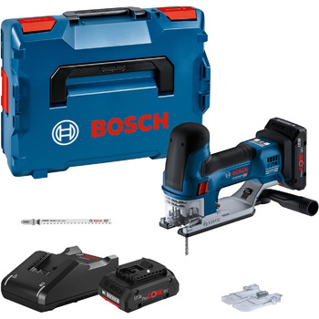 Акумуляторний лобзик Bosch Professional 18V System GST 18V-155 SC (зі стрижневою формою, 2 акумулятори ProCORE 4,0 Ач, швидкий зар