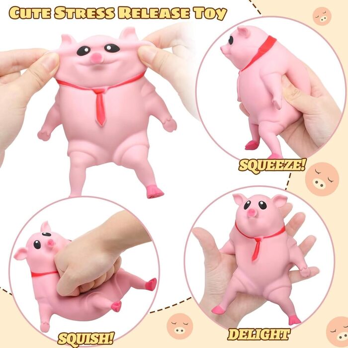XIKTTK Anti Stress Pig Squeeze Toy, Toy Pig, Stress Ball Pig, Stress Pig, Pig to Hit, Angry Pig Adults Large, Anti Stress Pig Rubber XXL, XIKTTK Anti Stress Pig Squeeze Toy, Toy Pig, Stress Ball Pig, Stress Pig, Pig to Hit, Angry Pig Adults Large, Anti St
