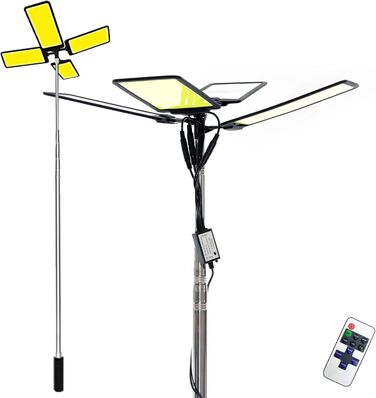 Світлодіодний прожектор Wiltec Camping Lamp V2 115 Вт 11224 люмен з телескопічною стійкою та кронштейном з регулюванням висоти підключення до джерела живлення 12 В для кемпінгу, активного відпочинку, будівельних майданчиків та надзвичайних ситуацій