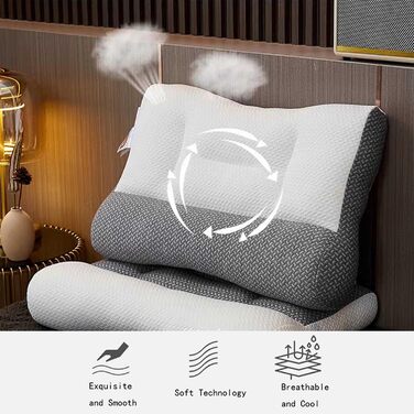 Суперергономічна подушка для апное сну, подушка для підтримки шиї, ортопедична подушка для глибокого сну, ергономічна подушка для шиї та плечей 19*29 дюймів, 2024