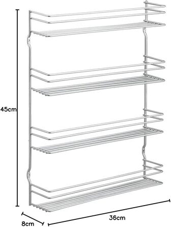 Рівнева підставка для спецій Pepito, політермічне покриття, срібна, 8,0 x 36,0 x 45,0 см, 364634039 4-