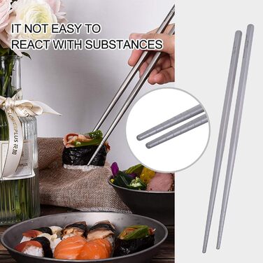 Титанові палички iBasingo Китайські палички для їжі Протиковзкі надлегкі квадратні/круглі палички для їжі Портативні столові прибо