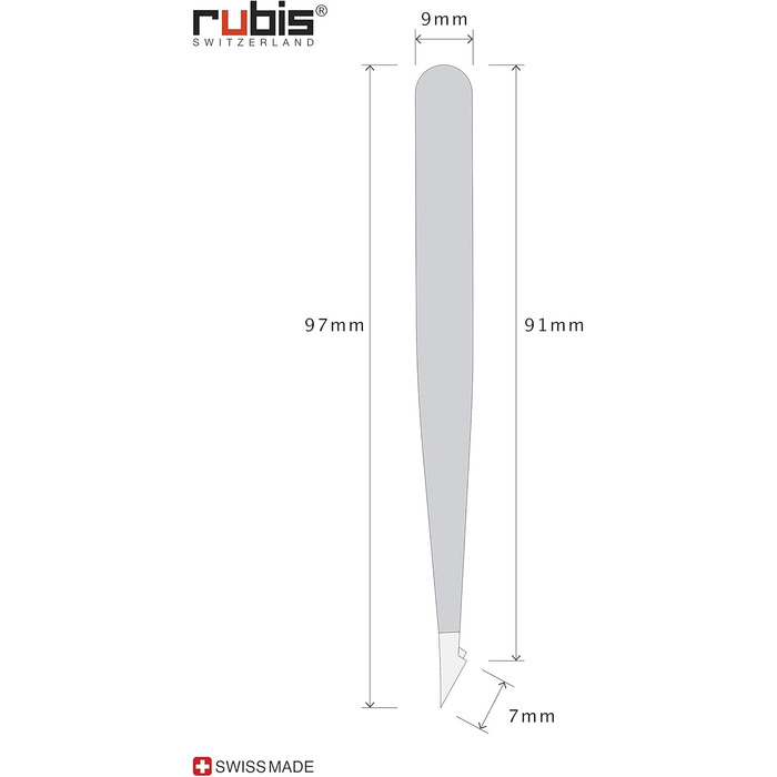 Пінцет Rubis Evolution 2в1 - загострений, косий і тонкий - Пінцет осколковий для врослого волосся і скалок - Пінцет для вищипування брів - Рожевий