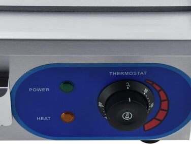 Електричний гриль, нержавіюча сталь, настільний гриль, професійний, 220 240 В, 1500 Вт, залізна пластина для гриля, гладка поверхня, захист від бризок (35,5 x 30 см)