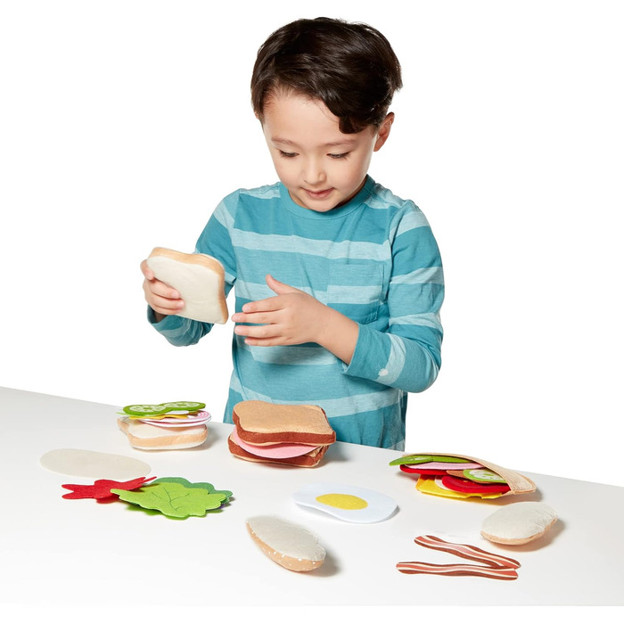Набір бутербродів з фетру Melissa & Doug Фантазійна гра Гра з їжею Сенсорна іграшка 3 Подарунок для хлопчиків або дівчаток Сенсорна іграшка Доторкнись і відчуй