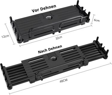 Душова полиця LOLYPOT без свердління телескопічна 32-48см, Душова полиця для підвісного органайзера для ванної кімнати, Душова пол