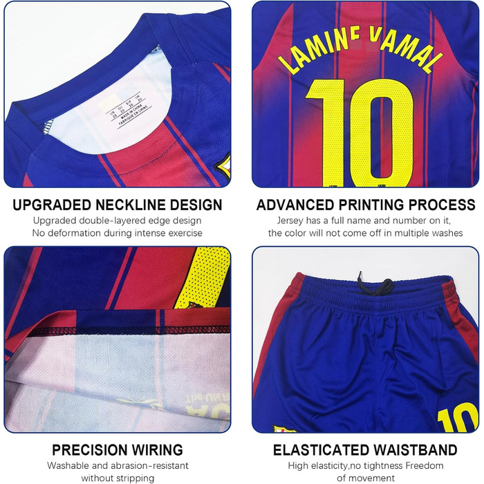 Комплект футбольної майки для дітей, домашня майка, футбольна майка для чоловіків та хлопчиків, тренувальна футбольна майка, футбольна футболка, шорти, шкарпетки та щитки для гомілок (24 B)