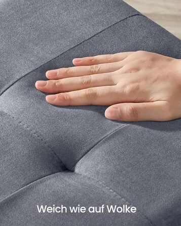 Пуф для зберігання SONGMICS, складний, 38 x 38 x 40 см, коробка для зберігання з кришкою, пуф для ніг 37 л, оксамит, вантажопідйомність до 300 кг, передпокій, вітальня, спальня, сірий сланцевий колір LSF0516G01 38 x 38 x 40 см сірий сланцевий колір