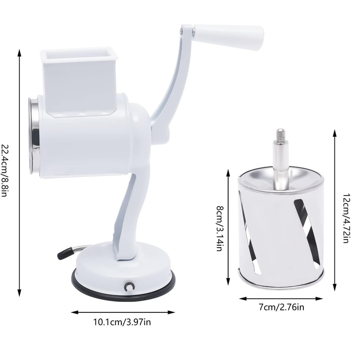 Овочева терка, терка для сиру з рукояткою, терка для овочів з 3 барабанними лезами для сиру, огірків, моркви, горіхів і т.д.