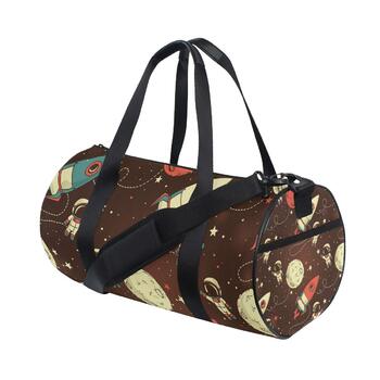 Симпатична спортивна сумка з канвасу Космічний мандрівник ідеальна для поїздок на вихідні, ручної поклажі для чоловіків та жінок, для спорту та ночівлі