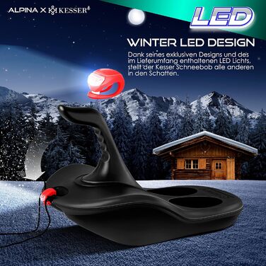 Зі світлодіодним підсвічуванням вкл. мотузку для витягування Санки Тобогган Дитячі санки Zipfelbob Пластикові санки Стабільні для