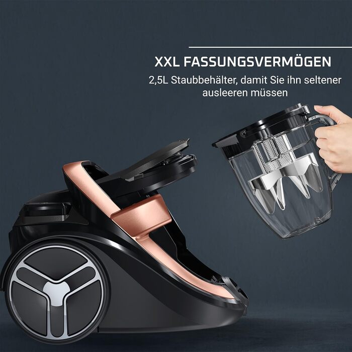 Безмішковий пилосос Дім та автомобіль висока потужність всмоктування низьке енергоспоживання фільтрація HEPA потужність XXL чорний