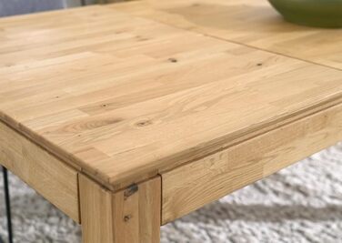 Обідній стіл Woodroom Paarl 140x90, розкладний до 200 см, масив дуба, оброблений олією Розкладний стіл з подовжувачем метелик Дерев&39яний обідній стіл на 6-8 осіб Міцний та сучасний дуб 140-200x90 см