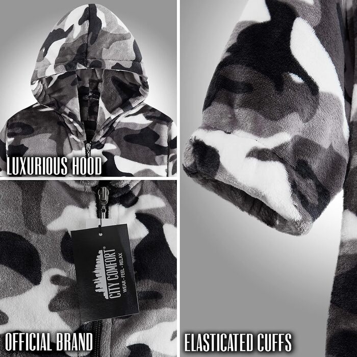 Дитячий флісовий комбінезон CityComfort Onesie, піжама для хлопчиків і дівчаток, надзвичайно м&39який, цільний, на все тіло, піжамний комбінезон, піжама-ромпер, 7-14 років, 11-12 років, сірий, арктичний