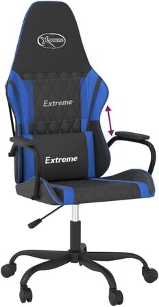 Геймерське крісло, офісне крісло, чорно-синє, штучна шкіра