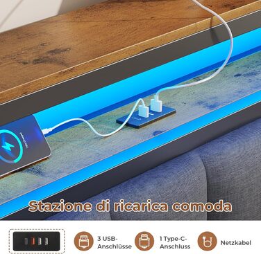 М&39яке ліжко 140x200 см із зарядною станцією та світлодіодним освітленням, каркас двоспального ліжка з місцем для зберігання, узголів&39ям та рейковою основою, плаваючий візуальний ефект, сучасний лляний каркас ліжка, матрац не входить до комплекту, темн