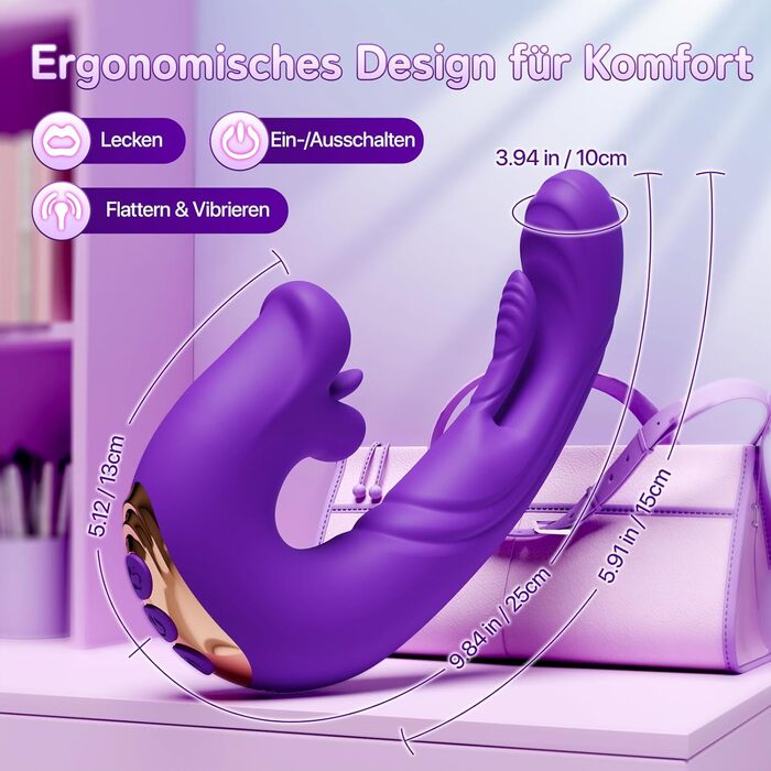 Набір вібраторів AI-Sync для жінок, вібратор-фалоімітатор, секс-іграшка для жінок з 5 режимами облизування язика, 5 режимів тріпотіння, 5 режимів вібрації, вібрація для жінок, набір секс-іграшок для жінок, вібратор, стимулятор клітора