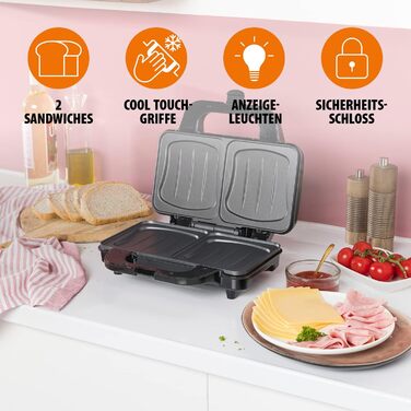 Бутербродниця Tristar SA-3060 Дуже глибокі сковороди дві порції за раз, чорна одна