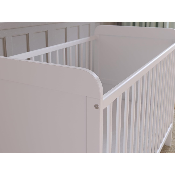 Дитяче ліжечко/спальне місце Love For Sleep 120x60 см з матрацом - Дерев&39яне дитяче ліжко, біле, Повний комплект дитячого ліжка - Розкладне ліжечко, біле, без шухляди