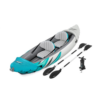 Каяк Hydro-Force Rapid Elite для 2 осіб Надувний човен з ручним насосом, веслами, сидіннями, ластами та сумкою для зберігання, двомісний Graue Sitze