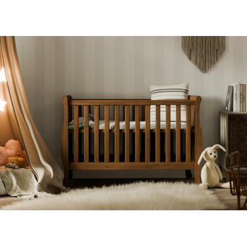 Дитяче ліжко Gala 120x60 см Елегантне біле дитяче ліжко з розсувним бар&39єром Трансформується в кушетку, виготовлене з високоякісної соснової деревини та МДФ, ідеально підходить як дитяче ліжечко та ліжечко, коричневе