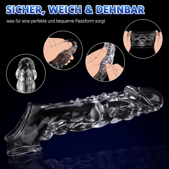 Подовжувач пеніса AAVIBE, з вібрацією та ерекційним кільцем