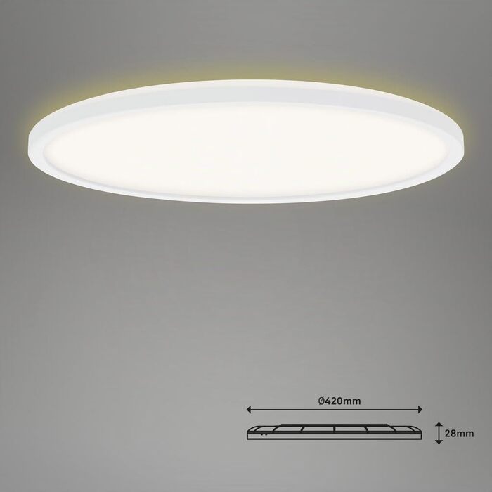 Стеля LED-панель BRILONER RGB-освітлення, диммер, керування кольором, підсвітка, з пультом ДК, 22 Вт, 2700 Лм, 4000 К, біла, Ø 42 см