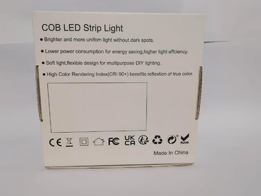 Світлодіодна стрічка TTWAY CCT COB 3M, регульована біла світлодіодна стрічка з регулюванням яскравості 2700K- 6500K 24V з радіочастотним керуванням і адаптером, 608 світлодіодів/м CRI93 Daul біла світлодіодна стрічка для приміщень, кімнат, DIY.