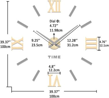 Сучасний німий 3D DIY Великий настінний годинник XXL наклейка настінний годинник для прикраси домашнього офісу подарунок