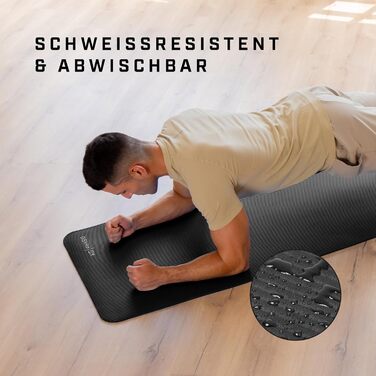 Нековзний та м&39який килимок для йоги - килимок для йоги з ремінцем для перенесення, килимок для фітнесу, килимок для вправ, товщина 8 мм, килимок для гімнастики, килимок для спортзалу, килимок для пілатесу, килимок для фітнесу, 183x60 см, чорний
