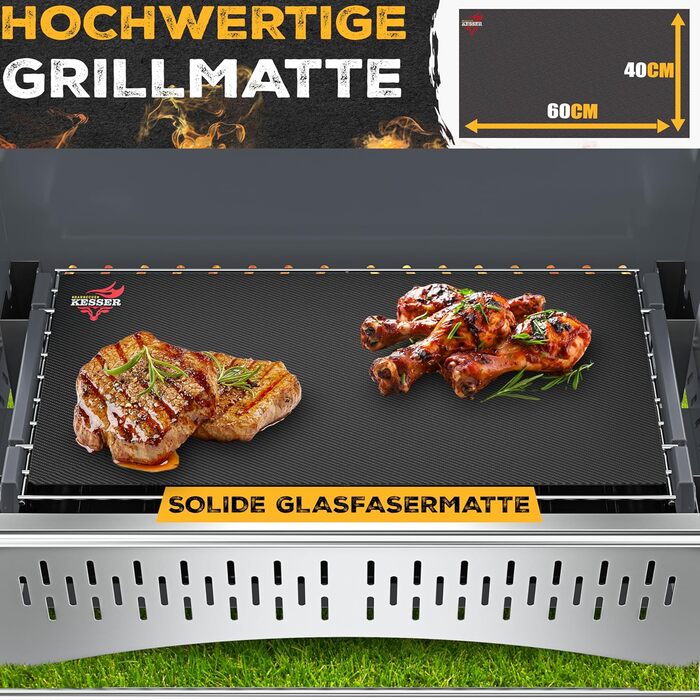 Складаний гриль KESSER, портативний кемпінговий гриль Вугільний гриль виготовлений зі сталі з порошковим покриттям, включаючи решітку для гриля, килимок для гриля та сумку для перенесення Складаний гриль, ідеальний для кемпінгу, пікніків та риболовлі, без