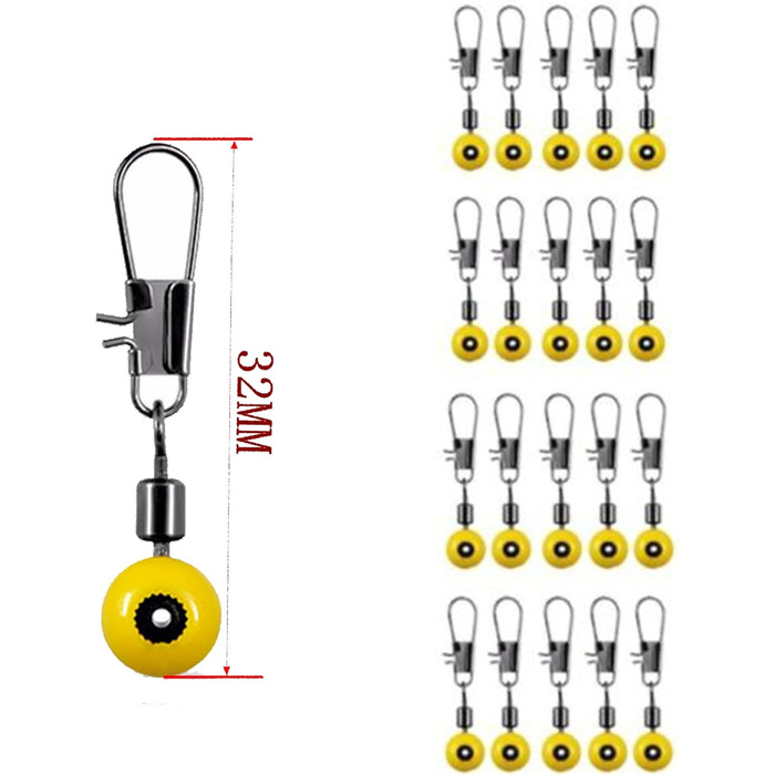 Набір з 30 шт. вертлюгів для лову форелі, фідерний кошик, ваглер, рибальські поплавці, поводок, набір переваг, рибальське приладдя, безпечні вертлюги, 3 розміри S 28 мм, M 32 мм, L 36 мм.