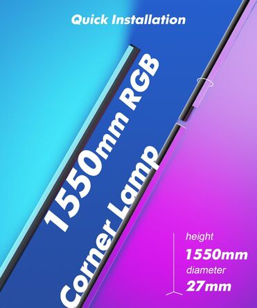Світлодіодний торшер Вітальня, WiFi RGB торшер з можливістю затемнення працює з Alexa, 155-сантиметровий світлодіодний торшер з додатком, режим зроби сам, 16 мільйонів кольорів, 44 сюжетних режимів, музичні режими та функція хронометражу Прикраса спальні