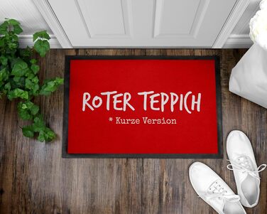 Забавний килимок для дверей з написом - Червона доріжка - Коротка версія - Голлівуд, Лос-Анджелес - Нековзний та миється - 60x40 см, 3