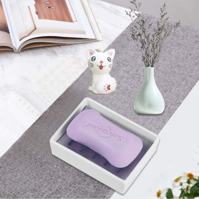 Мильниця OneAmg, керамічне сидіння з нержавіючої сталі SUS 304, тримач для мила, подвійна мильниця без свердління для ванної кімна