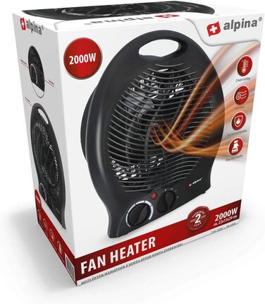 Тепловентилятор Alpina модель LQ801 - 2000 Вт - Портативний - Термостат - Захист від перегріву